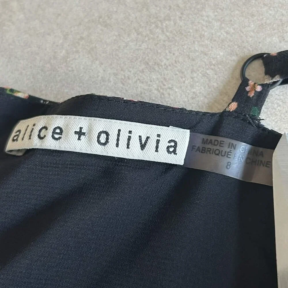 Alice + Olivia Delilah Tiered Print Stretch Silk Dress ASO Clary Fray